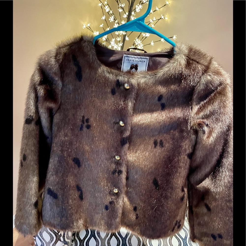SOLD!!! Beautiful Janie and Jack fur coat. Size 7-8